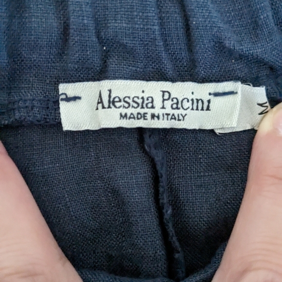 Vintage 100% Linen Made in Italy Navy Blue Skirt Size XL also fits xxl - Picture 4 of 6